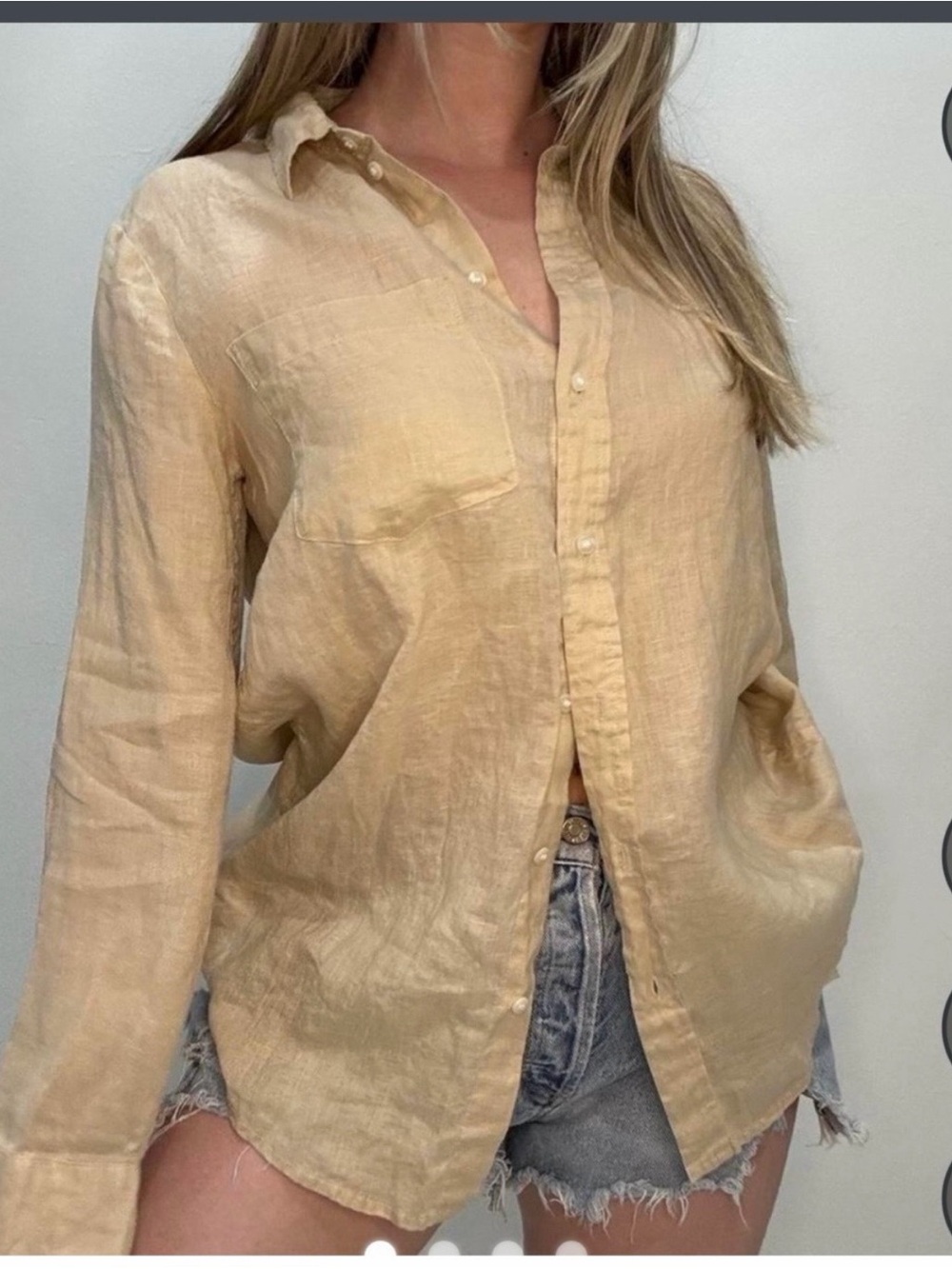 NWT GAP womens linen Button-Up Shirt Classic Relaxed Fit